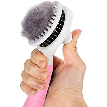 DEBGFS Cat Brush, Self Cleaning Slicker Automatic Hair Removal Comb Brushes for Shedding and Grooming Removes Loose Undercoat, Mats and Tangled Hair Grooming Comb for Cats,PINK