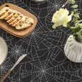 thumbnail image 2 of Halloween Tablecloth 60x60 Inch Round, Cobweb Black Washable Table Cover for Party Picnic Dinner Decor, 2 of 6