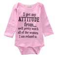 thumbnail image 1 of Girl Long Sleeve Letter Print Sweet Pink Romper, 1 of 7