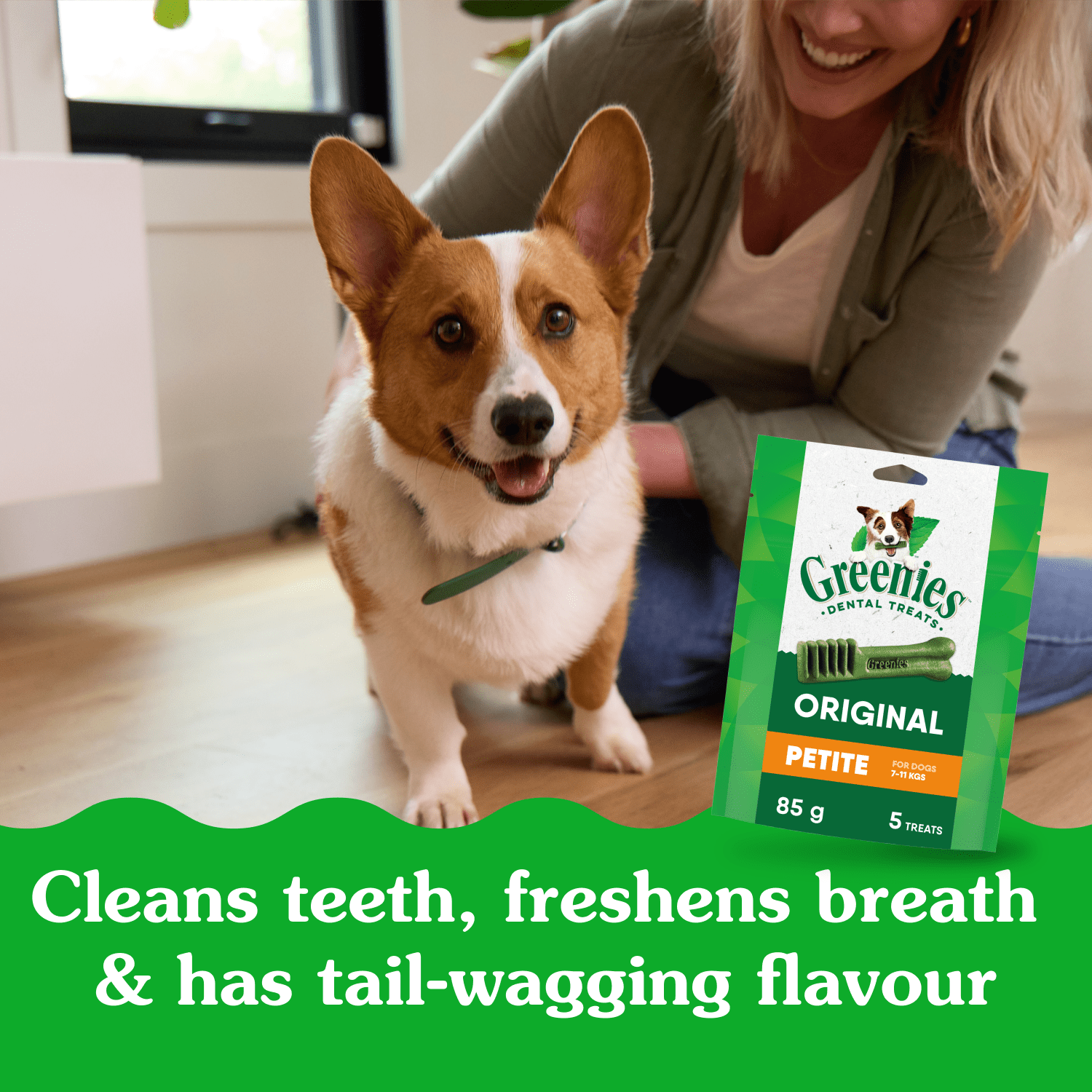 Gâteries dentaires naturelles pour chiens adultes Greenies Original PETIT format