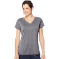 thumbnail image 1 of Hanes Womens Sport Heathered Performance V-Neck Tee, XL, Granite Heather, 1 of 2