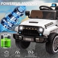 thumbnail image 2 of 12V Kids Ride On Truck Car, Battery Powered Electric Vehicles with Remote Control, Spring Suspensions, 3 Speeds, LED Lights, Music, MP3, Ride On Toy Car for Children Toddles Boys Girls, 2 of 9