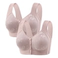 thumbnail image 1 of Diufon 2 Pack Wide Strap Bra for Women Everyday Front Closure Wireless Full Coverage Bras Soft Breathable Bra, 1 of 6
