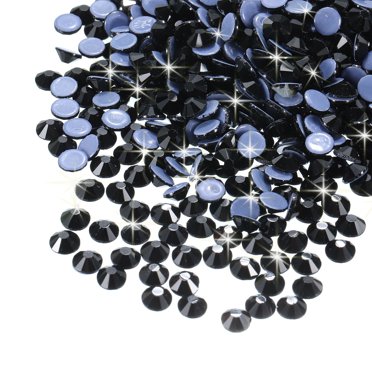 Uxcell Hotfix Rhinestones Flatback Crystal Glass Gems for Craft Clothes DIY Decoration Black 3.2mm