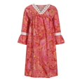 thumbnail image 3 of Robe Maxi Basique pour Femmes, Ample, en Dentelle Rem, Robe Décontractée à Manches Mi-Longues, Tenue de Vacances, 3 of 8
