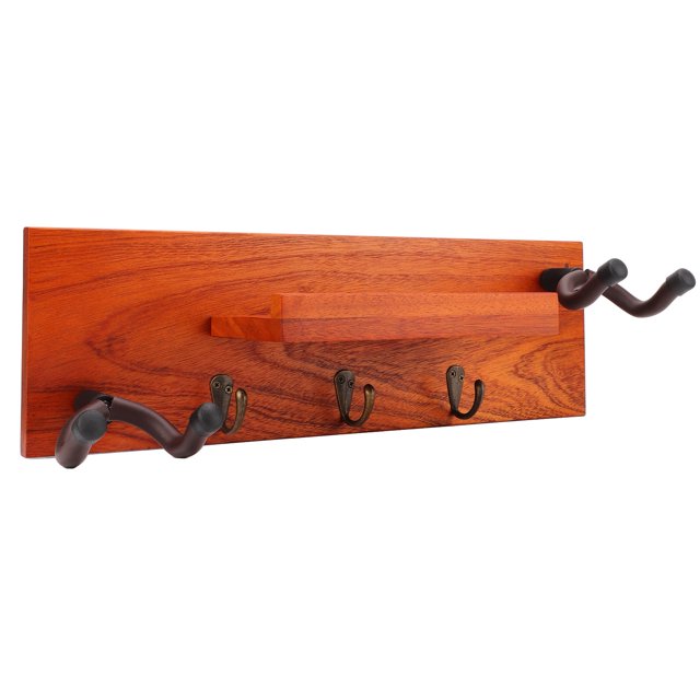 Guitar Wall Hanger, Multi Function Decorative Wall Mount Guitar Holder Space Saving Gift For Acoustic Guitars
