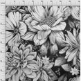 thumbnail image 4 of oneOone Rayon Gray Fabric Florals Fabric For Sewing Printed Craft Fabric By The Yard 56 Inch Wide, 4 of 4