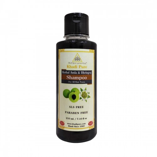 Khadi Shampooing aux Herbes Gramodyog Pur Amla et Bhringraj, 210 ml