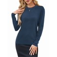 thumbnail image 3 of Women'S Wool Blend Classic Crew Neck Casual Fall Sweaters Navy Blue M, 3 of 9