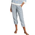 thumbnail image 2 of CFLVAEK Fake Denim Distressed Capri Pant with Pocket for Women Loose Fit Solid Ruched Beach Pant Flowy Breathable Straight Pedal Pushers Lightweight Mid Rise Ladies Lounge Pants, 2 of 8