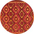 thumbnail image 1 of Ahgly Company Indoor Round Abstract Orange Red Abstract Area Rugs, 7' Round, 1 of 6