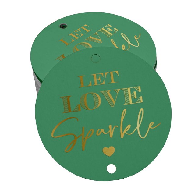 Inkdotpot Real Gold Foil Let Love Sparkle Wedding Tags Favor Hang Paper Tags 50 Pieces