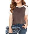 thumbnail image 2 of LLYWEY Chandail Raglan pour Enfants, T-Shirts de Baseball pour Tout-Petits, T-Shirt de Baseball Unisexe Garçons Filles d'Été à Col Rond à Manches Courtes, Haut Tunique Ample Décontracté Respirant à Enfiler 3-14 Ans Café 8T, 2 of 7