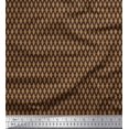 thumbnail image 1 of Soimoi Brown Modal Satin Fabric Diamond Geometric Print Fabric by the Yard 42 Inch Wide, 1 of 5