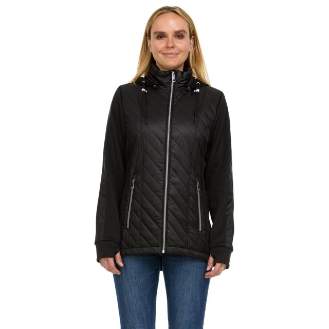 Swiss Tech Ladies Quilted Mixed Media Jacket