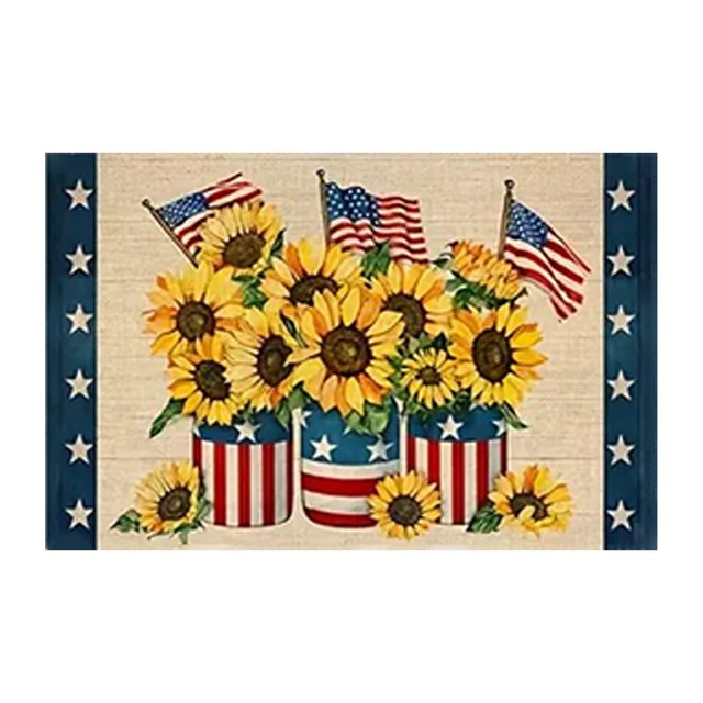 Door Mat Patriotic Doormat Entryway Rug Welcome Mat Coir Doormat Outdoor Plain 4th of July Doormat Hello Mats for Front Door Spring Decor Outdoor for Home Entrance, Garage and Garden Outside