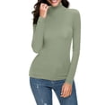 thumbnail image 2 of Kcodviy Femmes Haut Thermique Uni à Manches Longues pour Femmes Temps Froid Col Roulé Simulé Blouse Hauts Haut Thermique pour Femmes Paquet Coupe Ajustée Extensible Couche Haut et Bas Thermiques T-Shirts, 2 of 7