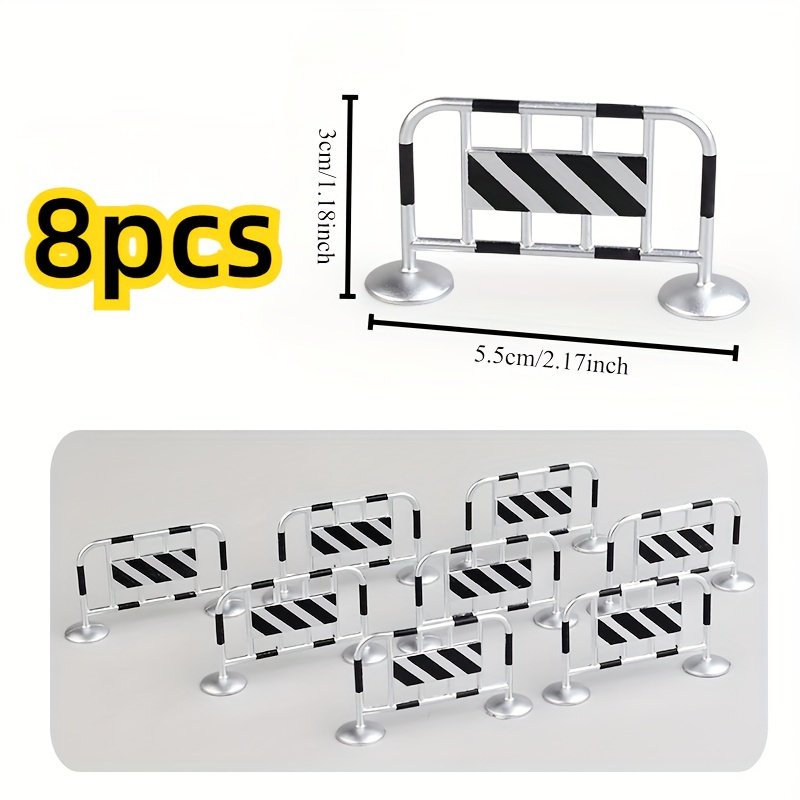 Lot De 50 Mini Barrières De Signalisation Pour Voitures RC – Rouge Et Blanc, Circuit De Course, Décor Miniature Pour Paysage Et Jeu
