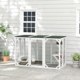 thumbnail image 2 of PawHut Cage pour Chat Intérieur Catio Enclos Extérieur pour Chat avec Toit Imperméable Blanc, 2 of 10