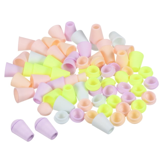 Unique Bargains Bell End Stopper Cord Rope Lock for Drawstring Bag, Purple Green Blue Pink Beige, 100 Pack