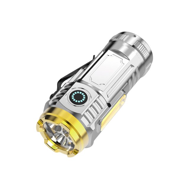 TIELUTT Flashlight Super Bright Mini Three Eyed ABS Flashlight Hat Clip Light Torch Heads Wrist Lights for Running at Night Headlamp Work Headlights for Head Gear Backpack Set