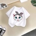 thumbnail image 5 of PMVFHDE T-Shirts d'Été Décontractés pour Filles T-Shirt Mignon à Motif pour Fille Col Rond Manches Courtes T-Shirt d'Été Décontracté Blanc, 8-9 Ans, 5 of 5