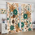 thumbnail image 2 of Rideaux Occultants Rétro à Motif Floral, Fleurs Groovy Funky Hippies Colorées, Belles, Style Rustique Boho, Imprimé, Traitements de Fenêtre à Passe-Tringle, Draperies pour Chambre, Salon, Cuisine 84 Pouces L X 84 Pouces H, 2 of 6