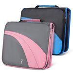ViVin Zipper Binder 2 Inch O-Ring 450 Sheet Capacity, Multiple Tab and Zip Pockets, Office Supplies,Blue&Pink