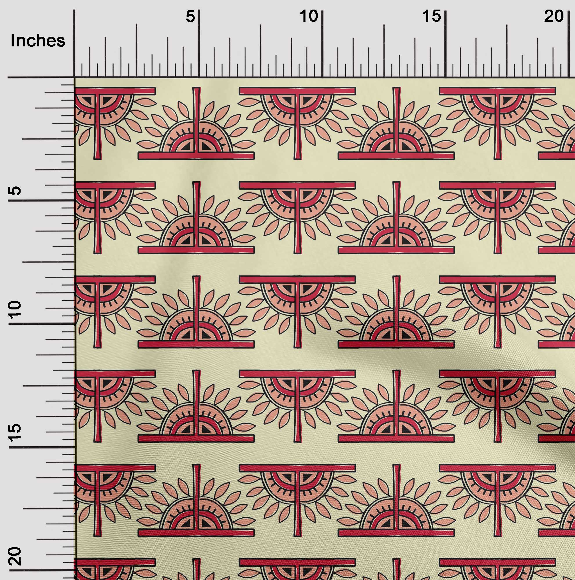 oneOone Viscose Chiffon Fabric Floral Block Print Fabric By The Yard 42 Inch Wide