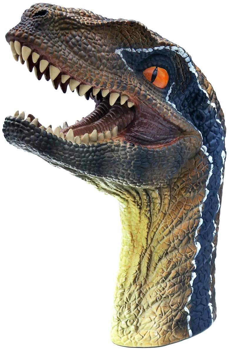 Jouets Marionnettes à Main Dinosaure, Jeu de Rôle Marionnette en Caoutchouc, Marionnettes d'Animaux pour Enfants, Tête de Dinosaure Raptor Réaliste 12 Pouces
