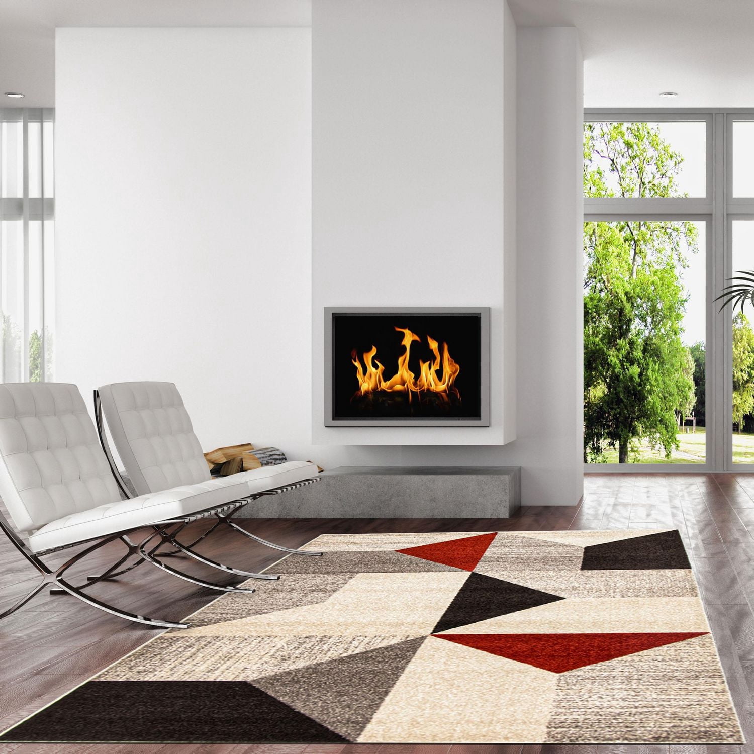 Tapis d'Interieur ECARPET Géométrique, pour Chambre à Coucher et Salon Collection Harlow