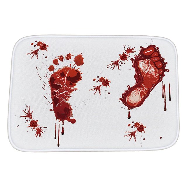 veasfak Halloween Footprint Door Mat Blanket Rug Floor Mat Home Decorative 40x60cm