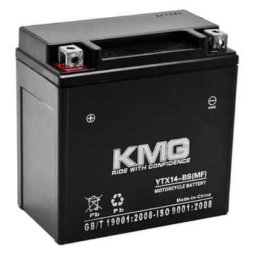 KMG KMG YTX14-BS AGM Battery 12V 12Ah 200CCA Powersport