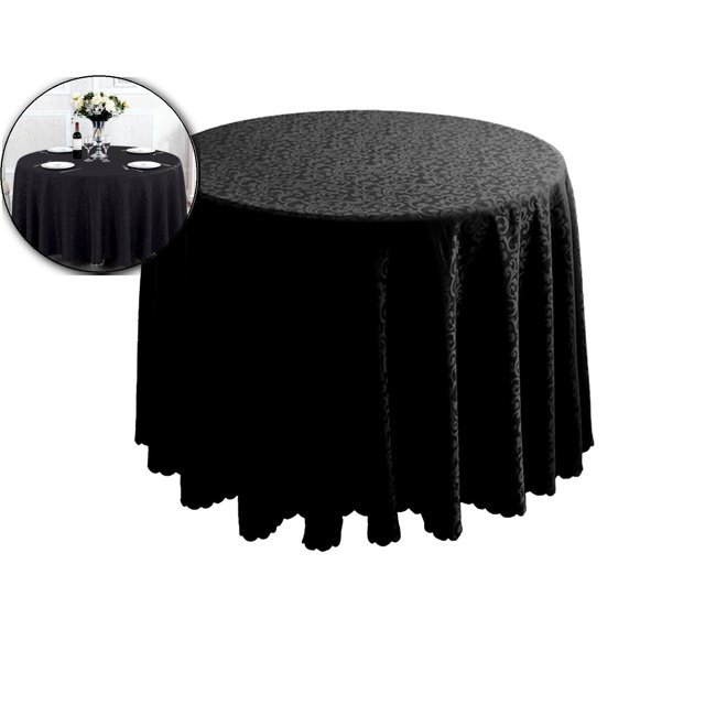 Nappe Ronde 70 Pouces - Coton Polyester, Résistante aux Plis/à la Décoloration, Réutilisable - Nappe Jacquard - 1 Pce Nappe Circulaire pour Salle à Manger, Mariage et Fête d'Anniversaire