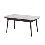 Dining Table with Ext. Leaf, Black/Grey