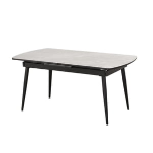 Table à manger avec Ext. Leaf, Noir/gris