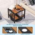thumbnail image 4 of Patiojoy Outdoor Side Table with 1.57" Umbrella Hole 2-Tier Patio Metal End Table with Storage Shelf 2PCS, 4 of 9