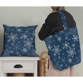 thumbnail image 5 of Soimoi Blue polyester Crepe Fabric Snow Flakes Floral Printed Craft Fabric by the Yard 52 Inch Wide, 5 of 5