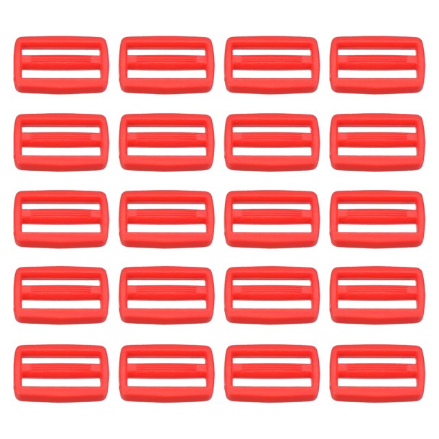 Unique Bargains Boucles de Glissière Tri-Glide Rouges, Sangle de Serrage en Sangle (Lot de 100)