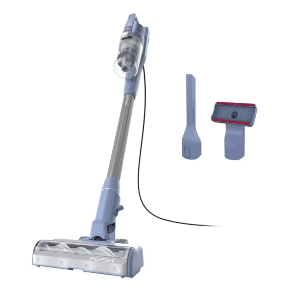 BISSELL PowerClean Aspirateur-Balai Filaire 4214K, Aspirateur 3-en-1 HEPA pour Poils d'Animaux, Rouleau de Brosse Sans Enchevêtrement, Cordon de 27 Pi, Sans Sac, Bleu – Nouvelle Boîte Ouverte