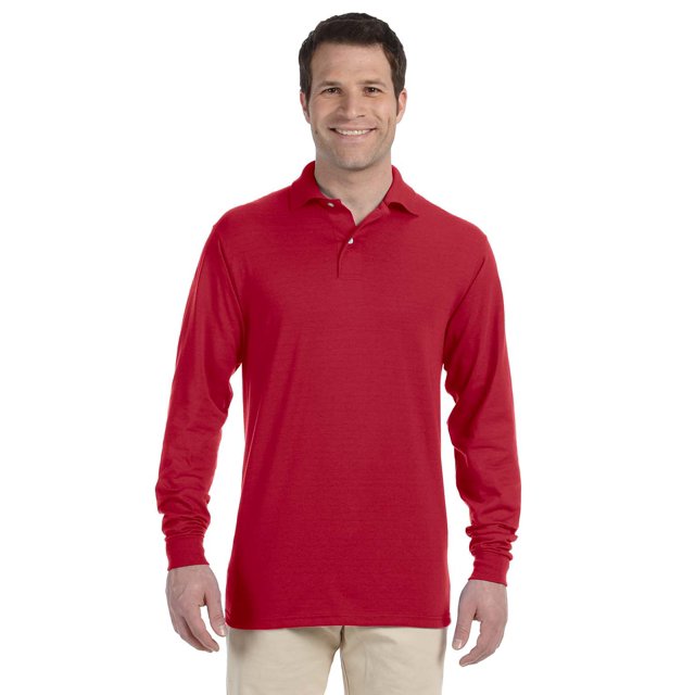 Jerzees Adult 5.6 oz. SpotShield Long-Sleeve Jersey Polo - 437ML