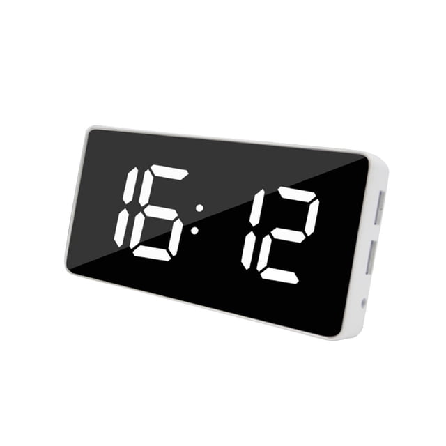 Kcavykas Maison, Cuisine, Rangement de Réfrigérateur, Sortie USB Recharge de Téléphone Mobile Horloge Miroir avec Répétition Réveil LED Créatif Multifonction
