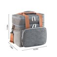 thumbnail image 3 of Penkiiy Outdoor Picnic Insulation Bag Double Bento Bag, Reusable High Capacity Foldable Lunch Tote Bag, Leakproof Lunch Cooler Tote with Multi-Bag Design, Adult Lunch Box Bag for Work, Office, Travel, 3 of 9
