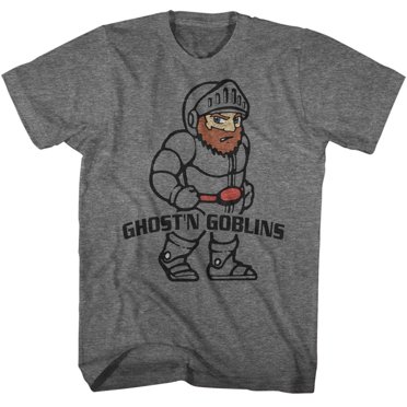 T-Shirt Adulte Ghosts N Goblins Jeu d'Arcade Vidéo Zombies Monstres Arthur
