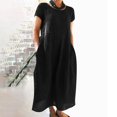 thumbnail image 1 of Robe Midi Décontractée à Manches Courtes et Manches Courtes pour Femmes, 1 of 5