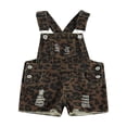 thumbnail image 1 of Toddler Girls Summer Sling Jumpsuit Sleeveless Solid Color/Leopard Print Suspender Shorts, 1 of 7
