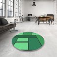 thumbnail image 4 of Ahgly Company Machine Washable Indoor Round Transitional Forest Green Area Rugs, 5' Round, 4 of 7