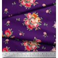 thumbnail image 3 of Soimoi Tissu en Coton Canard Feuilles & Roses Imprimé Tissu au Mètre 42 Pouces de Large, 3 of 3