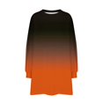 thumbnail image 4 of RXIRUCGD Womens Oversized Crewneck Sweatshirt Printed Long Sleeve Tunic Tops, Orange, Size: S, 4 of 5