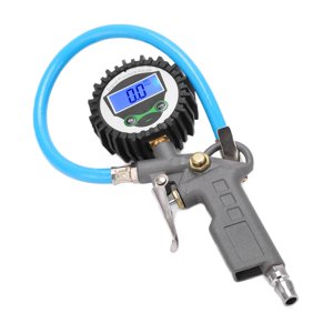 Tire Inflator Gauge,Digital Tire Inflator Pressure Gauge Backlight 0-230PSI Zinc Alloy Meter Air Compressor Tool